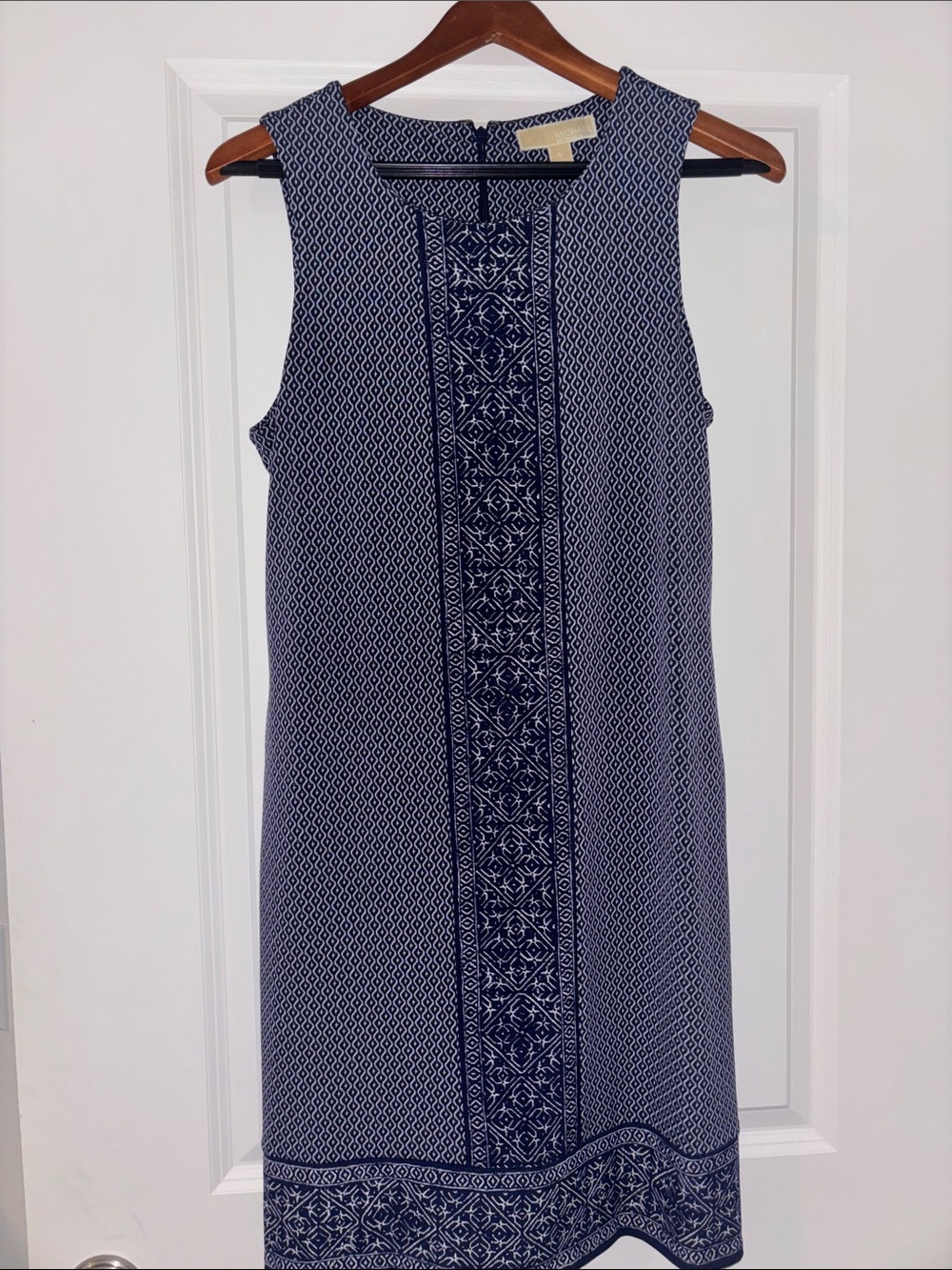 MICHAEL Michael Kors Navy Printed Sleeveless Midi Dress